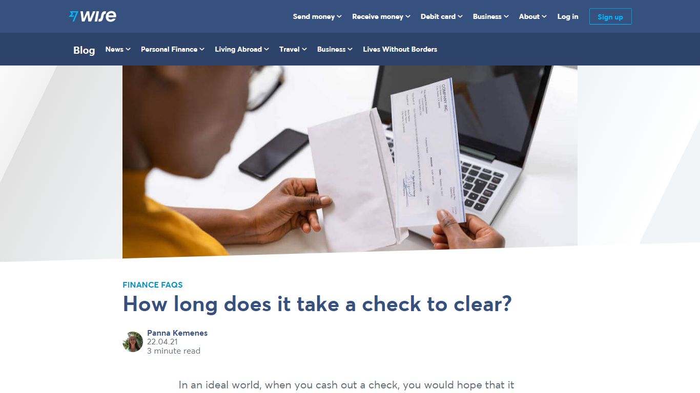 How long does it take a check to clear? - Wise